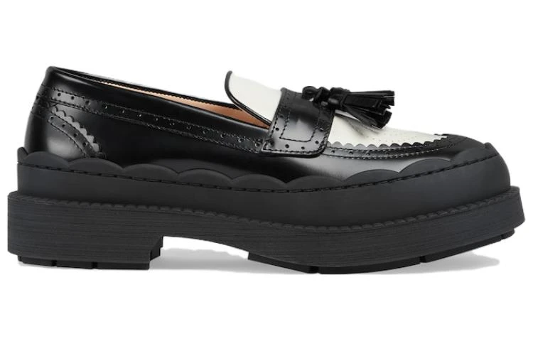 商品[国内直发] Gucci|古驰 头层牛皮 潮流甜美 乐福鞋 女款 黑色,价格¥4856,第3张图片详细描述