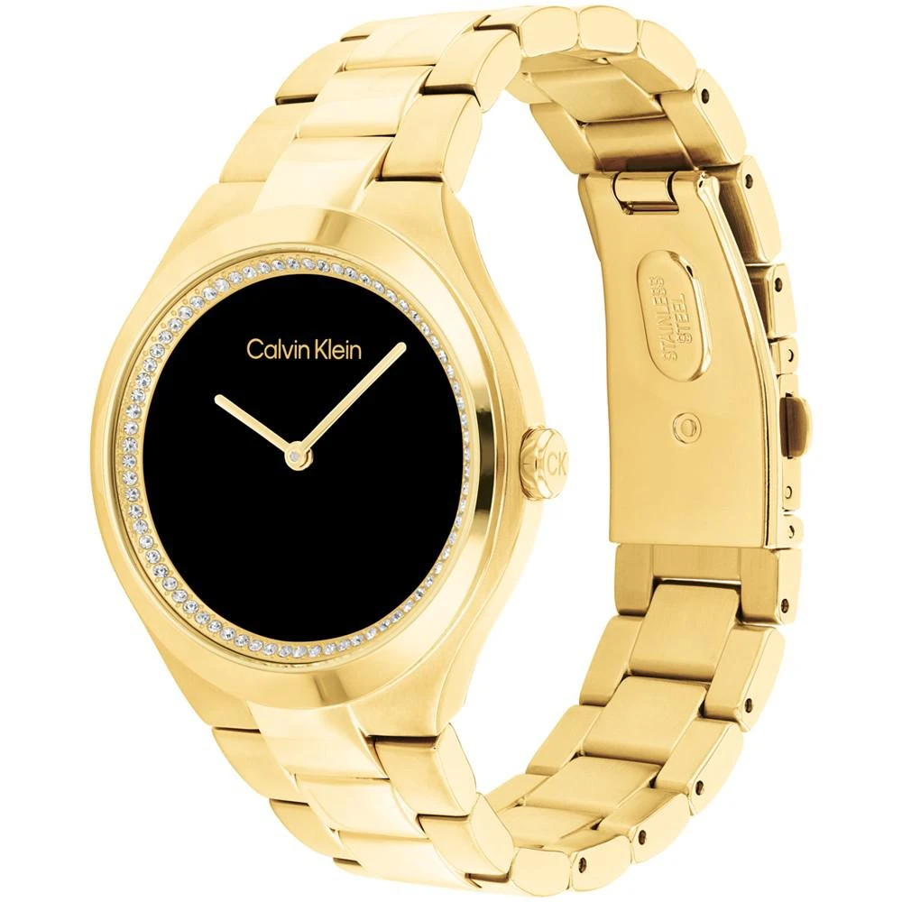 商品Calvin Klein|Women's 2H Quartz Gold-Tone Stainless Steel Bracelet Watch 36mm,价格¥1497,第3张图片详细描述