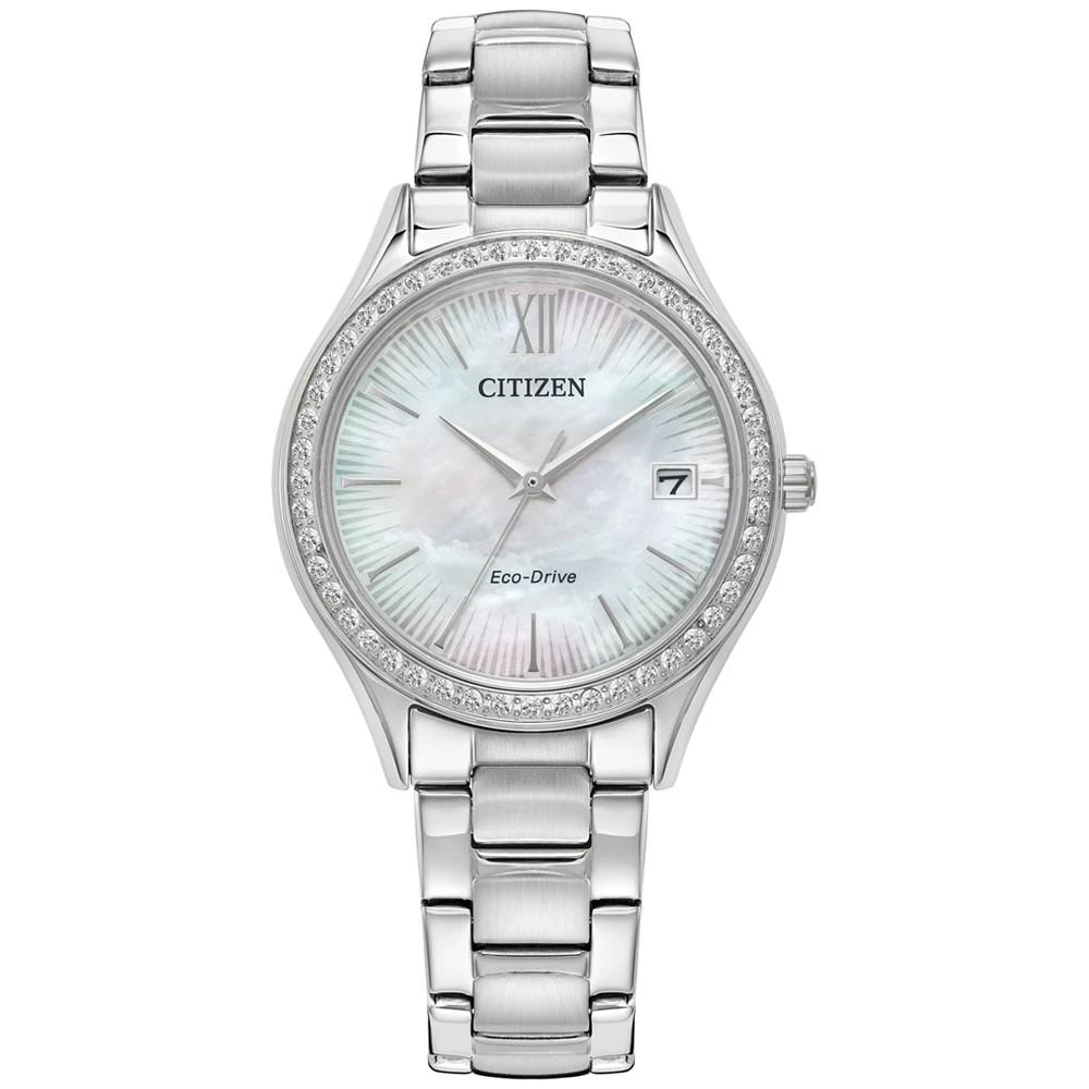 商品Citizen|Eco-Drive Women's Crystal Stainless Steel Bracelet Watch  34mm,价格¥2439,第1张图片