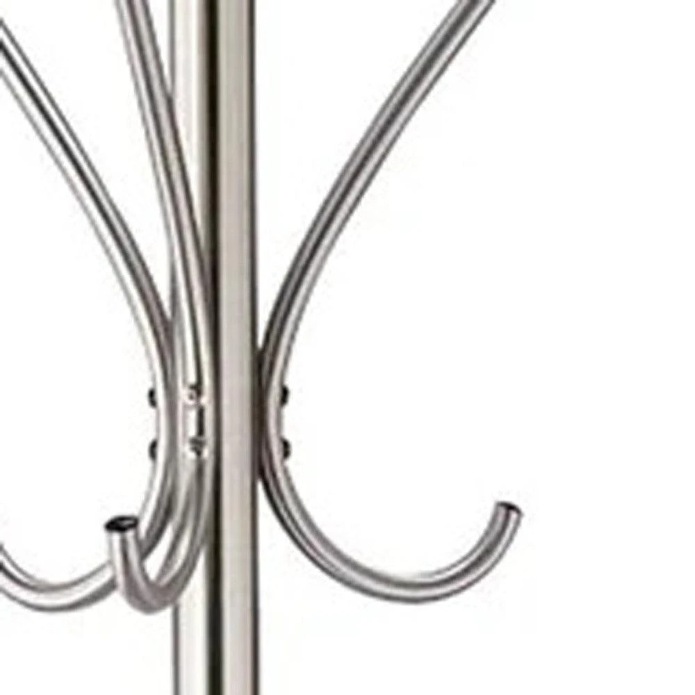 商品Homezia|13" X 68" Brushed Steel Brushed Steel Stand  Coat Rack,价格¥1138,第5张图片详细描述