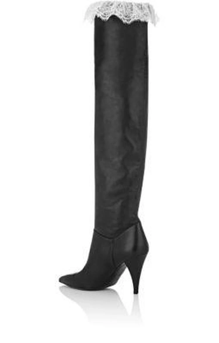 商品PHILOSOPHY di LORENZO SERAFINI|Lace-Trim Over-The-Knee Boots,价格¥2894,第3张图片详细描述