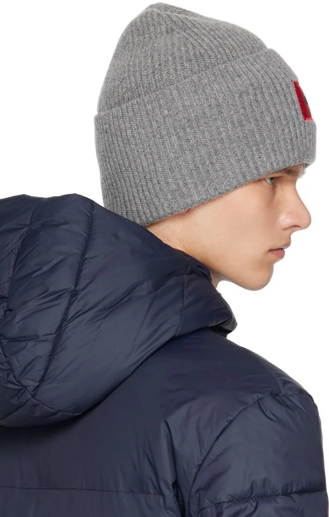 商品Hugo Boss|Gray Logo Label Beanie,价格¥267,第3张图片详细描述