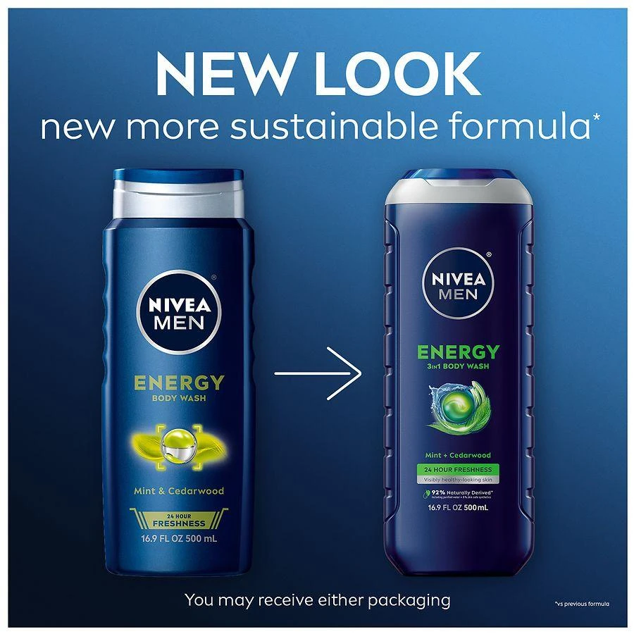 商品Nivea|Energy Body Wash With Mint Extract Mint + Cedarwood,价格¥37,第2张图片详细描述