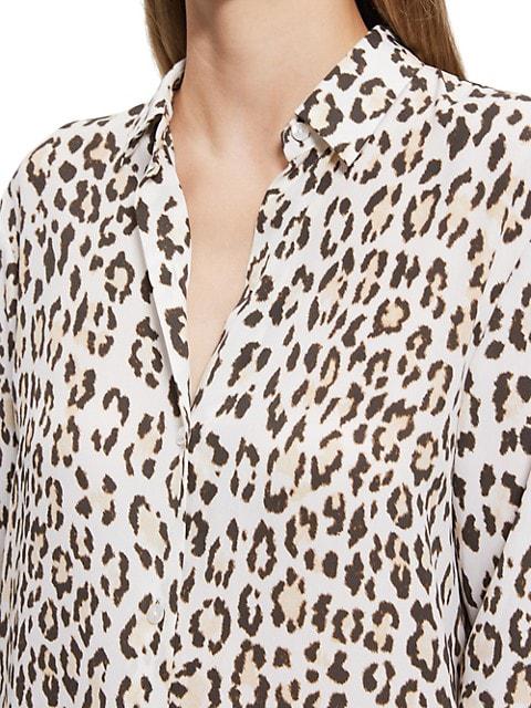 Leopard Long-Sleeve Blouse商品第6张图片规格展示