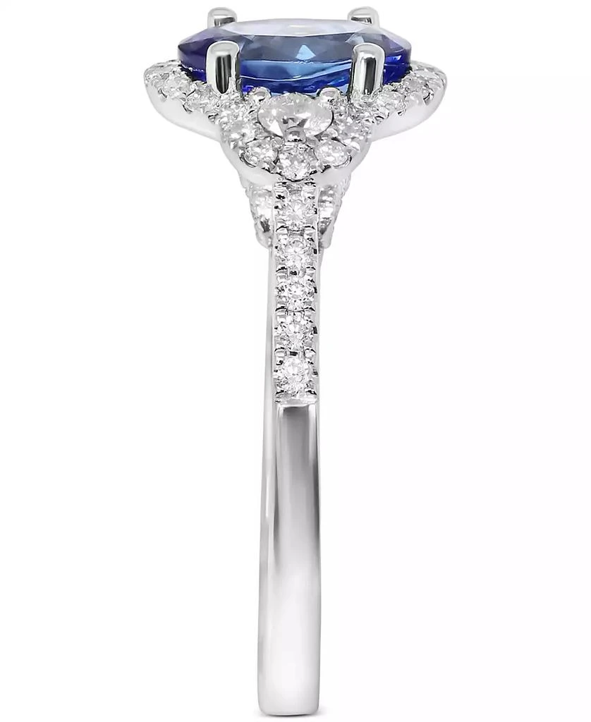 商品Macy's|Tanzanite (1-3/8 ct. t.w.) & Diamond (3/8 ct. t.w.) Oval Halo Ring in 14k White Gold,价格¥7756,第2张图片详细描述