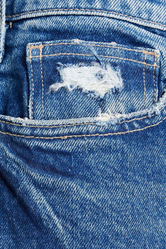 Le Jane distressed high-rise straight-leg jeans商品第2张图片规格展示