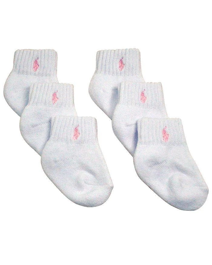 商品Ralph Lauren|Ralph Lauren Girls' Sport Quarter Socks, 6 Pack - Baby,价格¥154,第1张图片