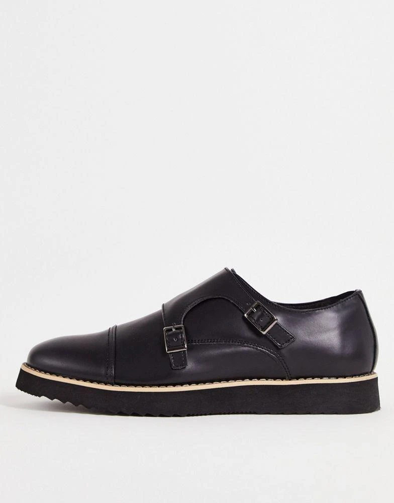 商品Hugo Boss|Truffle Collection casual monk strap shoes in high shine black,价格¥126,第1张图片