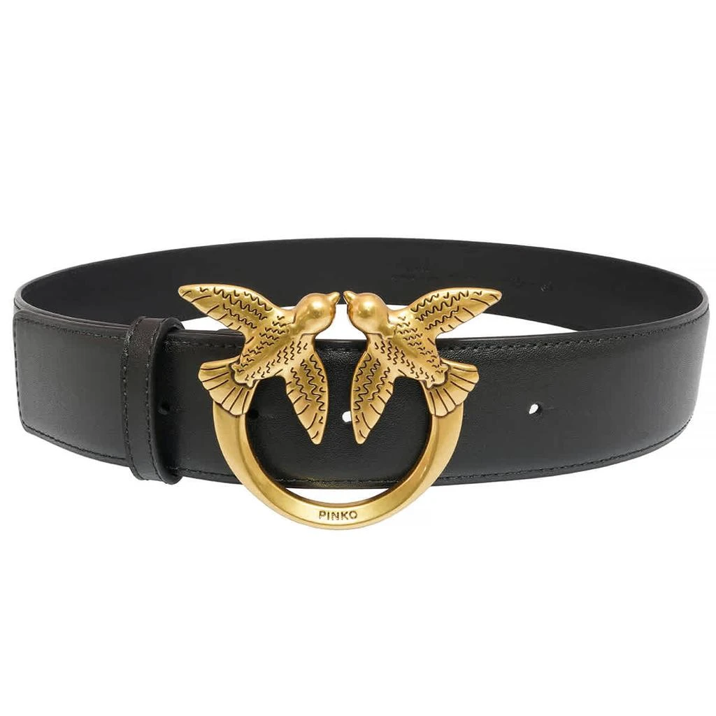 商品PINKO|Pinko Love Birds Leather Belt In Black, Size Small,价格¥746,第2张图片详细描述