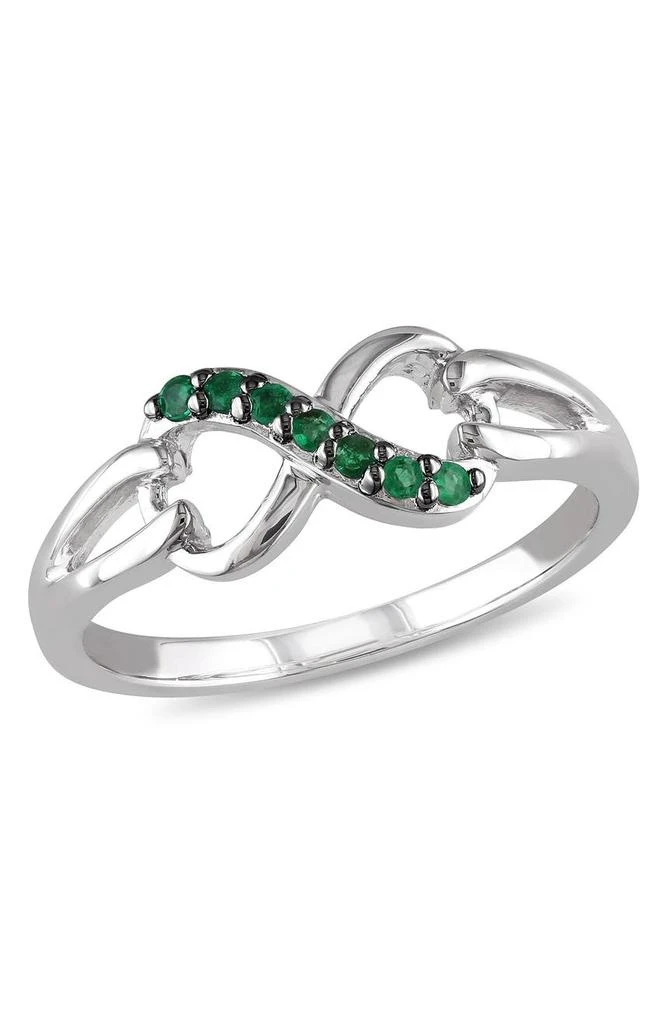 商品DELMAR|Sterling Silver Emerald Infinity Ring,价格¥700,第1张图片