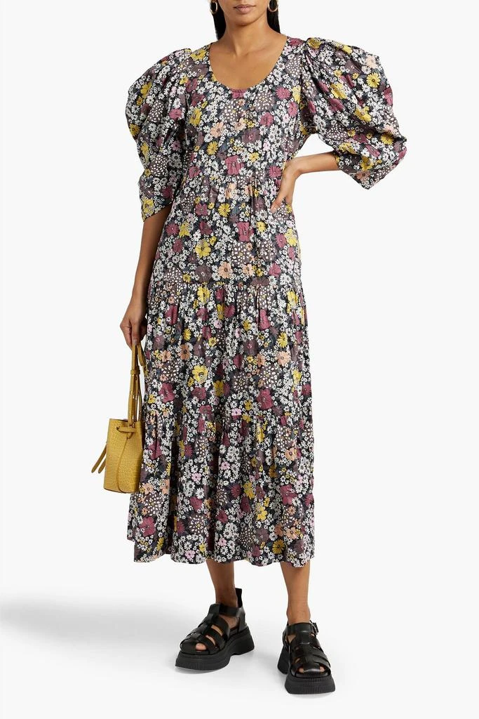 商品Sea|Gitte tiered crinkled floral-print cotton-poplin midi dress,价格¥1450,第2张图片详细描述