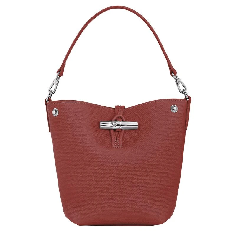 商品Longchamp|珑骧 Le Roseau系列超小号女士栗色皮革手提包 10279HFP404,价格¥4596,第1张图片