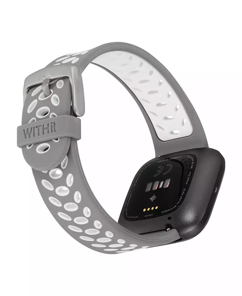 商品WITHit|Grey and White Silicone Sport Band designed for Fitbit Versa, Versa 2 and Versa Lite,价格¥114,第2张图片详细描述