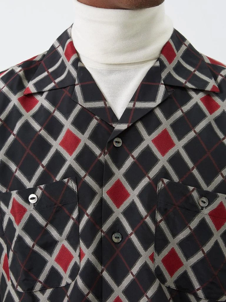 商品Needles|Cuban-collar argyle-jacquard twill shirt,价格¥2180,第3张图片详细描述