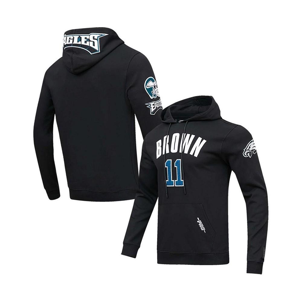 Men's A.J. Brown Black Philadelphia Eagles Player Name and Number Pullover Hoodie商品第1张图片规格展示