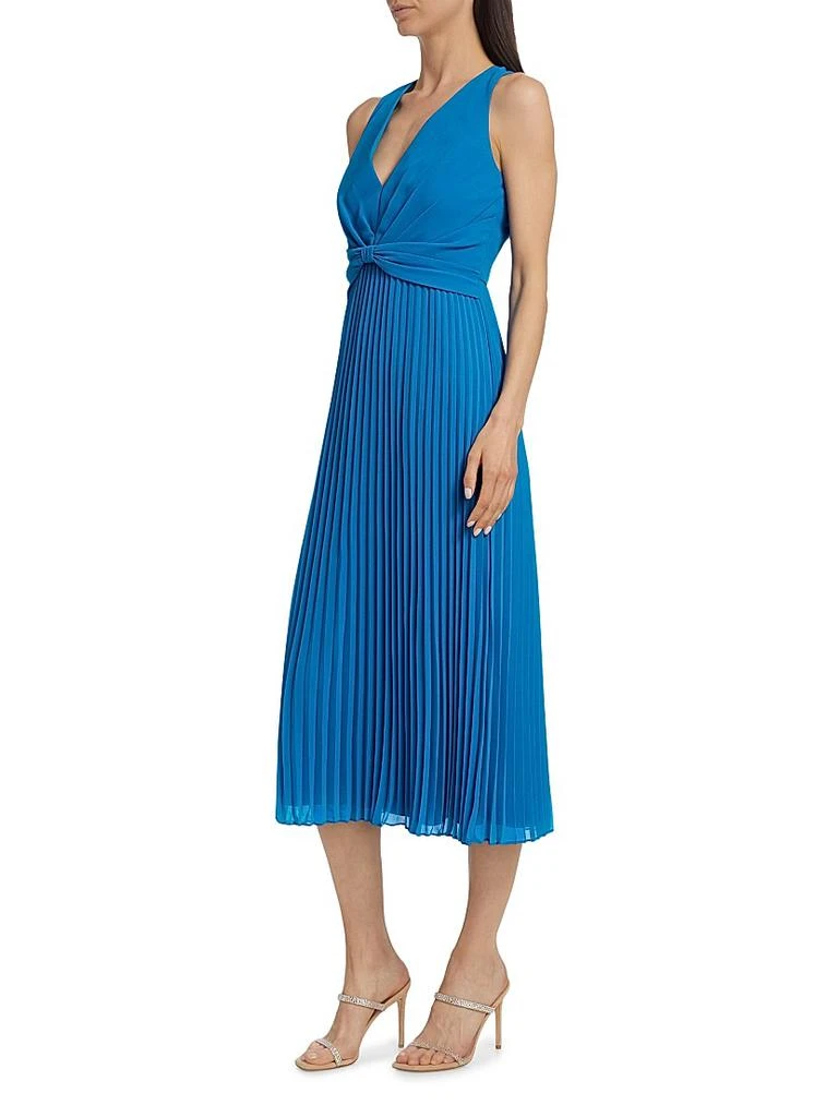商品Badgley Mischka|Sunburst Pleated Bow-Waist Midi-Dress,价格¥1972,第4张图片详细描述