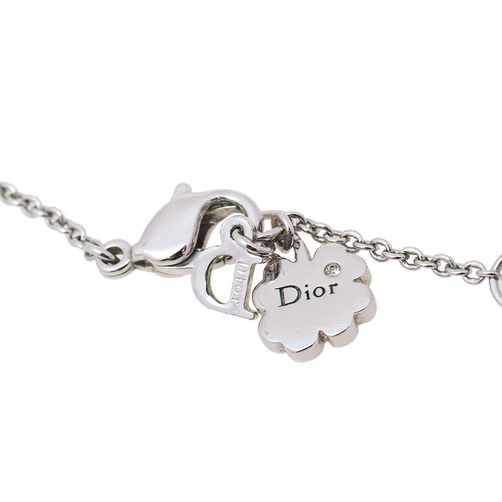 商品[二手商品] Dior|Dior Crystal Silver/Red Tone Textured Bow Pendant Necklace,价格¥1348,第5张图片详细描述