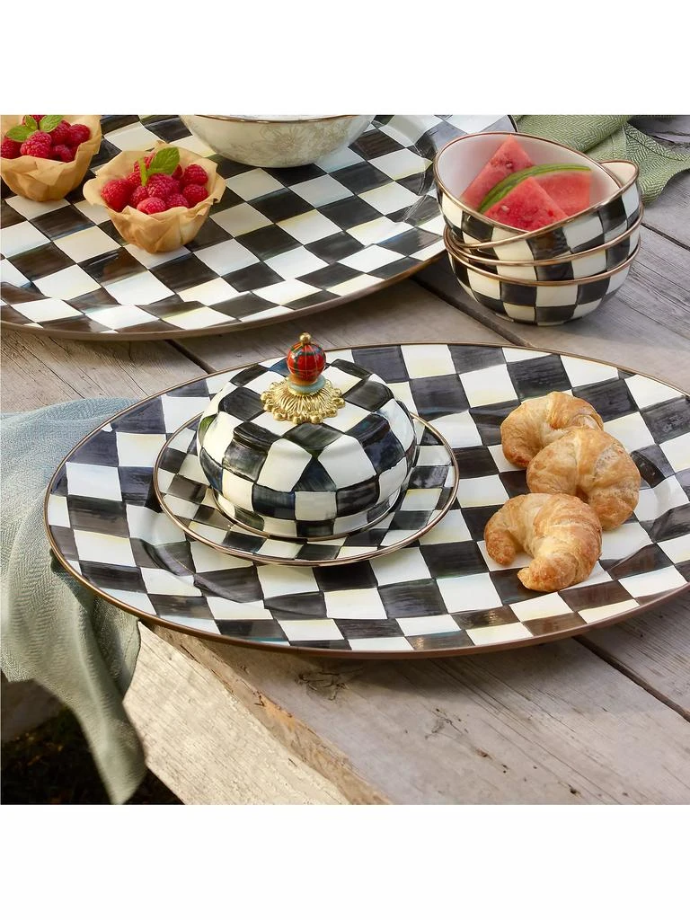 商品MacKenzie-Childs|Courtly Check Enamel Oval Platter - Medium,价格¥1192,第2张图片详细描述