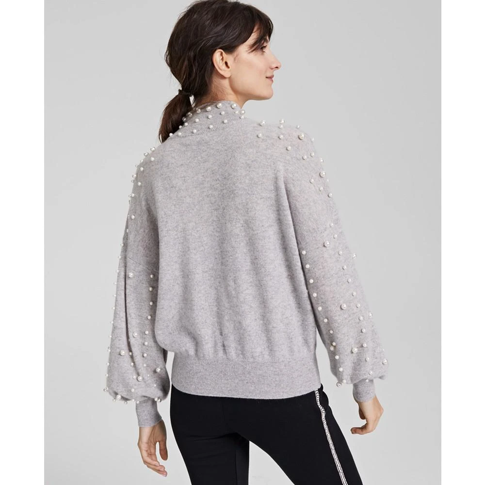 商品Charter Club|Women's Cashmere Pearl Mock-Neck Sweater, Created for Macy's,价格¥399,第2张图片详细描述