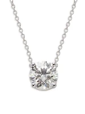 14K White Gold & 2.00 TCW Lab-Grown Diamond Pendant Necklace商品第1张图片规格展示
