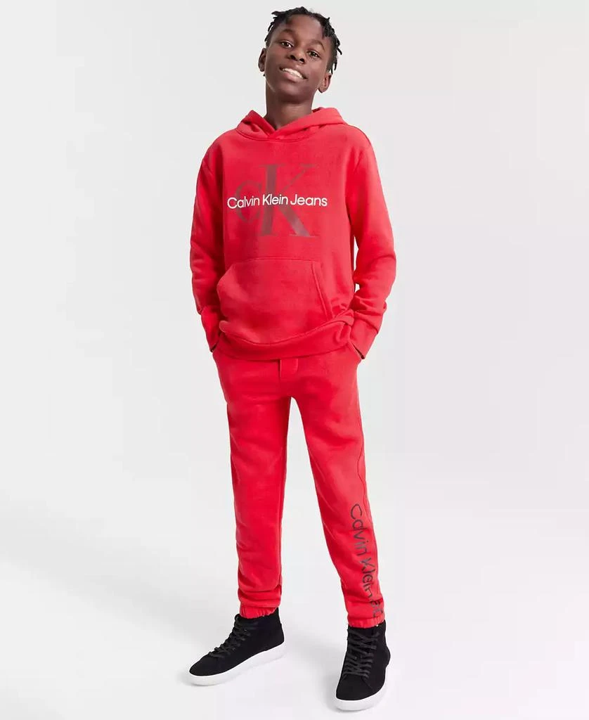商品Calvin Klein|Big Boys Logo Leg Soft Fleece Jogger,价格¥85,第5张图片详细描述