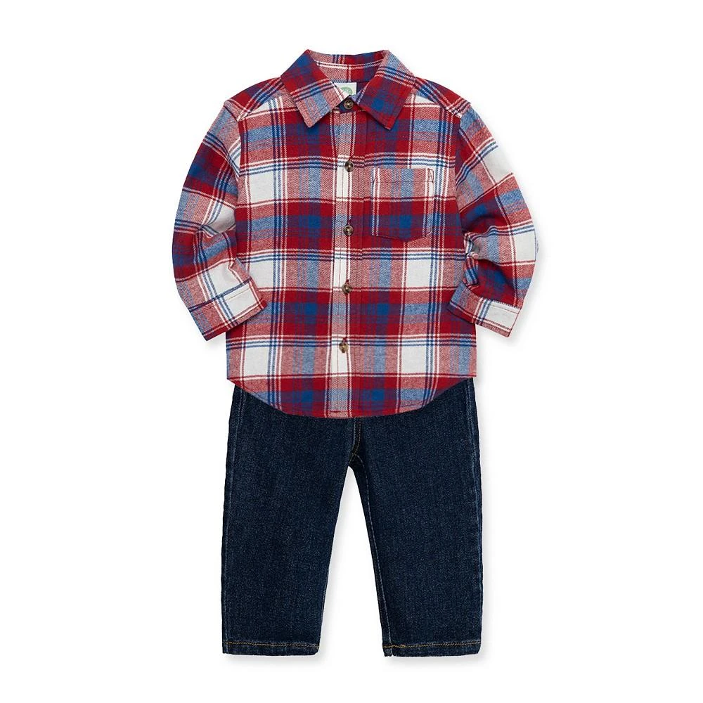 商品Little Me|Baby Boys Plaid Woven Shirt and Pant Set,价格¥108,第1张图片