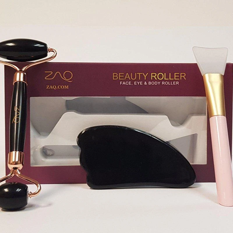 商品ZAQ|Black Obsidian Facial Roller With Gua Sha Set,价格¥302,第2张图片详细描述