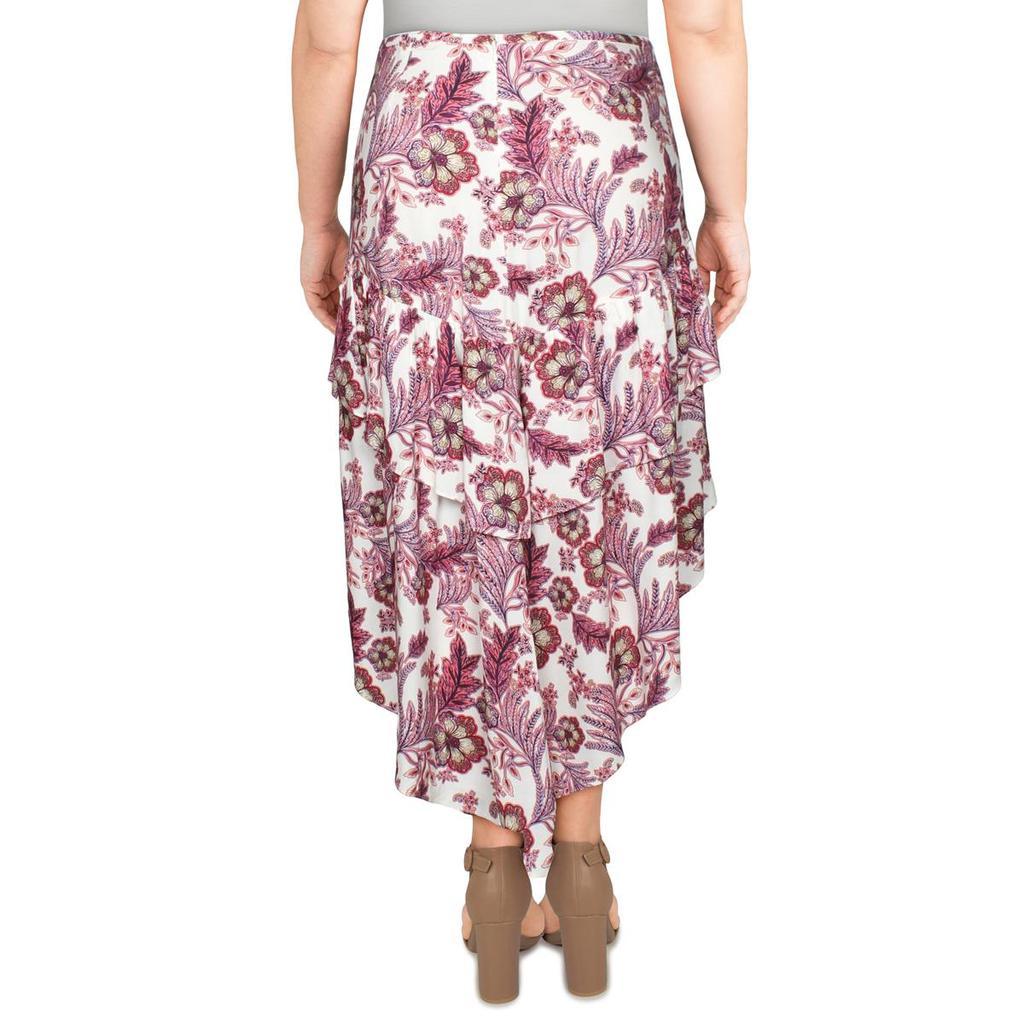商品LINI|LINI Womens Meagan Floral Ruffled Midi Skirt,价格¥60-¥82,第4张图片详细描述