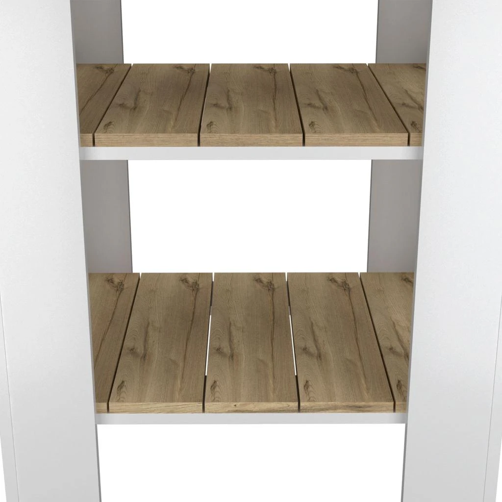 商品Simplie Fun|Rockaway 1-Drawer 2-Shelf Kitchen Island White and Light Oak,价格¥2534,第4张图片详细描述