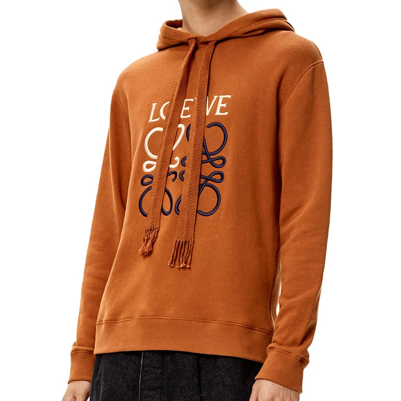 商品Loewe|【预售3-7天】LOEWE/罗意威 22年早春新款 男士锈红色棉质抓绒Anagram Logo刺绣连帽衫卫衣H526Y25X02-7881,价格¥5733,第5张图片详细描述
