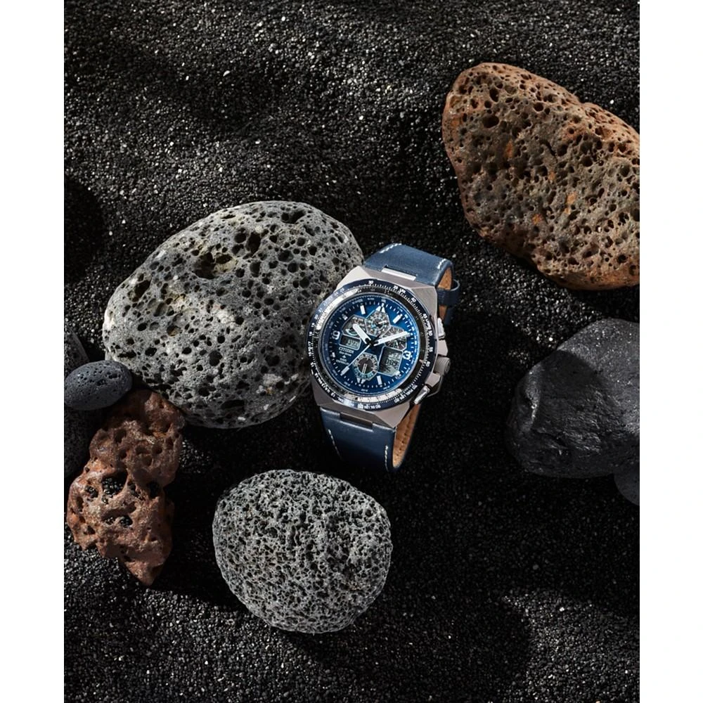 商品Citizen|Eco-Drive Men's Chronograph Promaster Skyhawk Blue Leather Strap Watch 46mm,价格¥5084,第3张图片详细描述