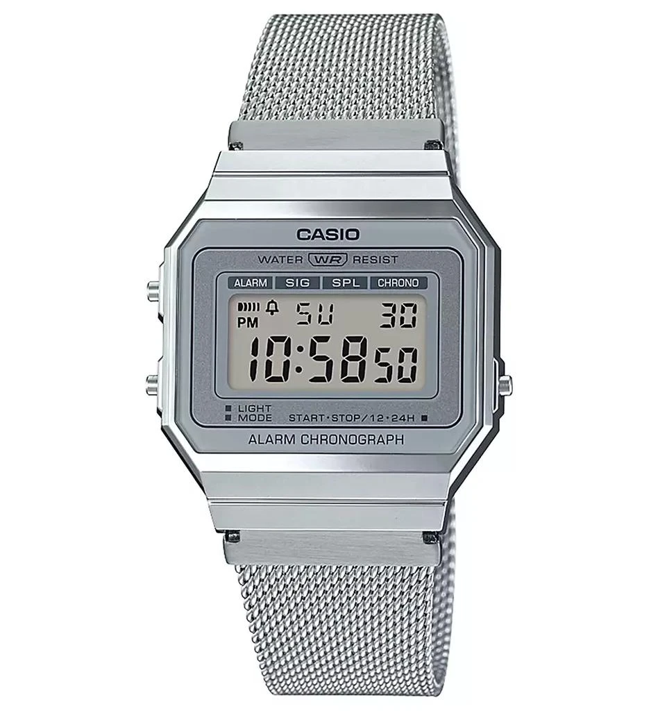 商品Casio|Unisex Digital Stainless Steel Mesh Bracelet Watch 35.5mm,价格¥492,第1张图片