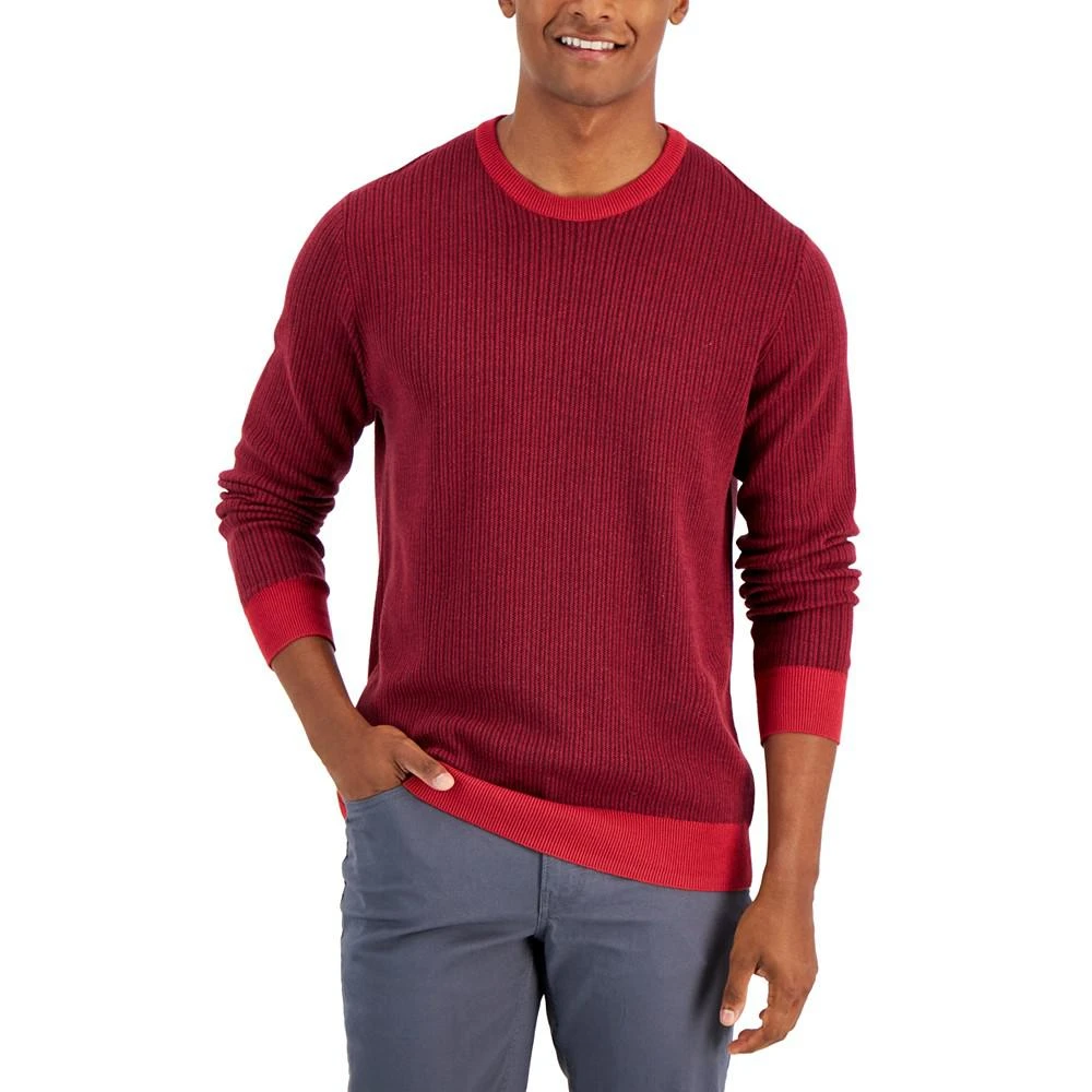 商品Club Room|Men's Two-Tone Crewneck Sweater, Created for Macy's,价格¥121,第1张图片