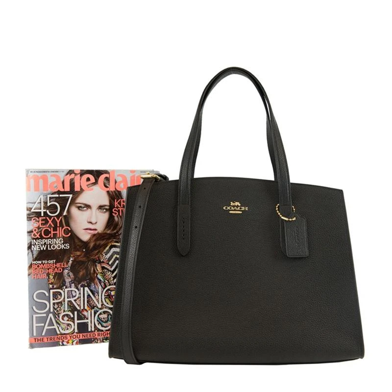 商品Coach|QH Coach 蔻驰(专柜) 女士黑色牛皮手提斜挎包 25137LIBLK,价格¥5895,第5张图片详细描述