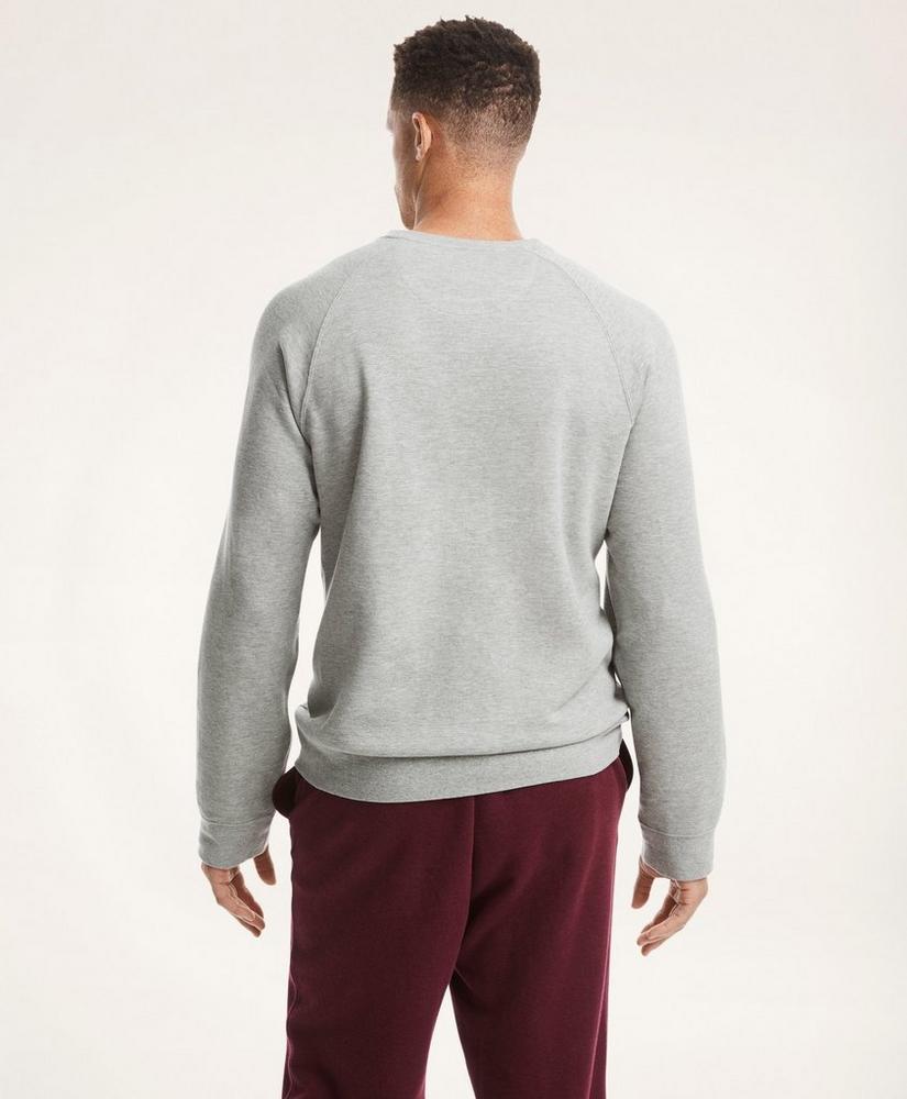 Big & Tall Cotton-Blend Pique Crewneck Sweatshirt商品第3张图片规格展示