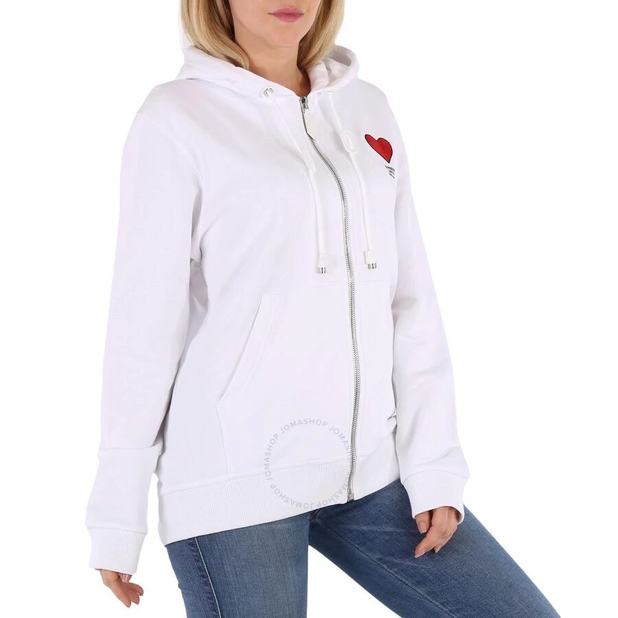 商品Burberry|Ladies Marlley White Heart-Embroidered Hoodie,价格¥1007,第2张图片详细描述