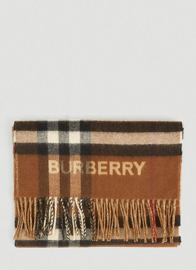 商品Burberry|Giant Check Lateral Split Scarf in Brown,价格¥5406,第1张图片