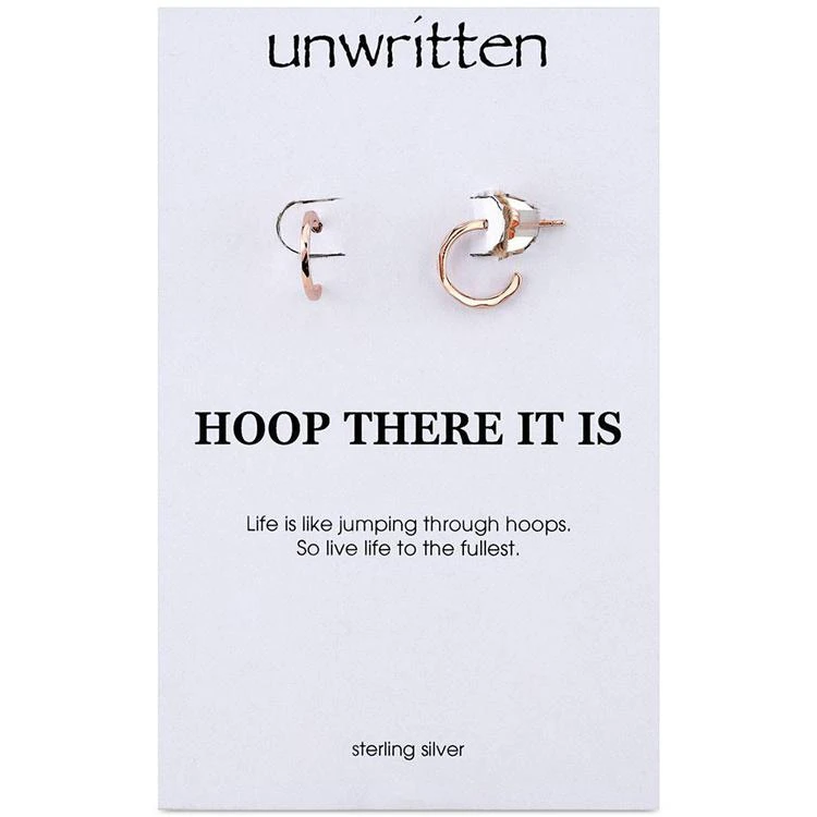 商品Unwritten|Textured Hoop Earrings in Rose Gold Flashed Sterling Silver,价格¥105,第2张图片详细描述