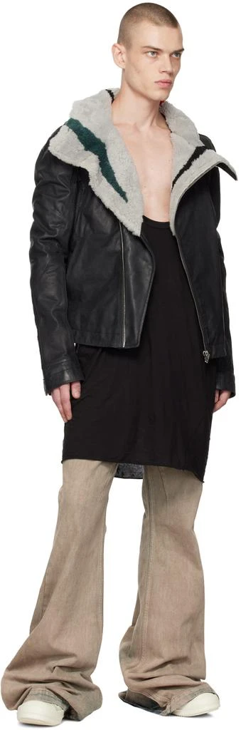 商品Rick Owens|黑色 & 灰白色 Bauhaus 皮革夹克,价格¥26680,第4张图片详细描述