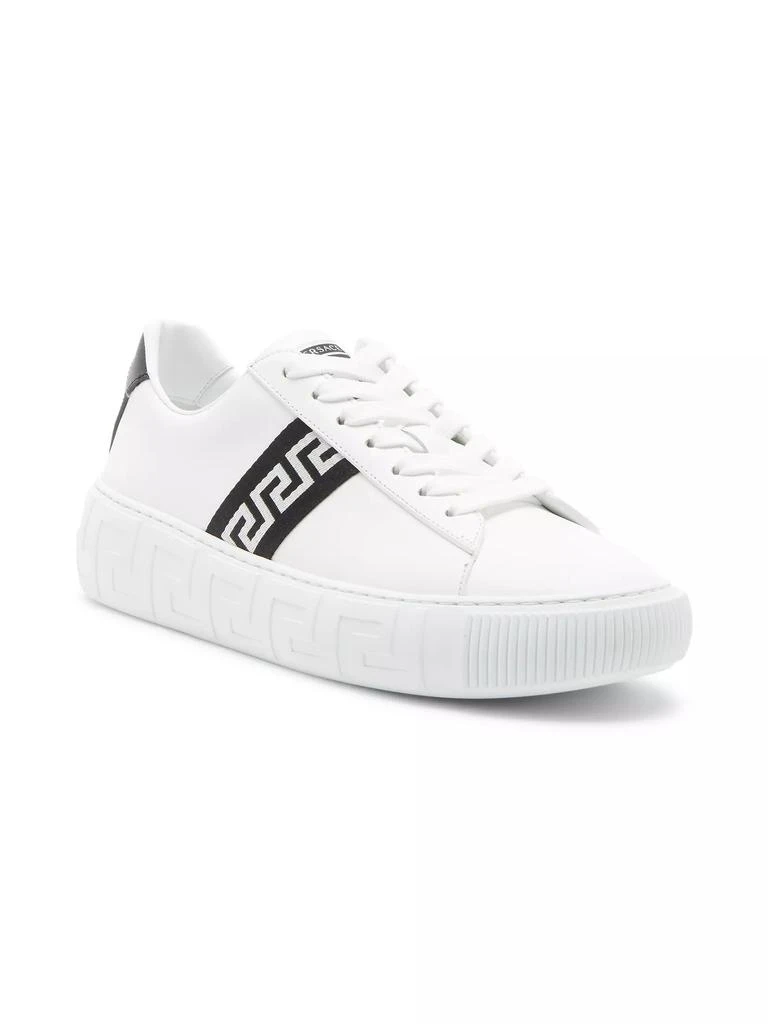 商品Versace|La Greca Ribbon-Trim Leather Sneakers,价格¥2928,第2张图片详细描述