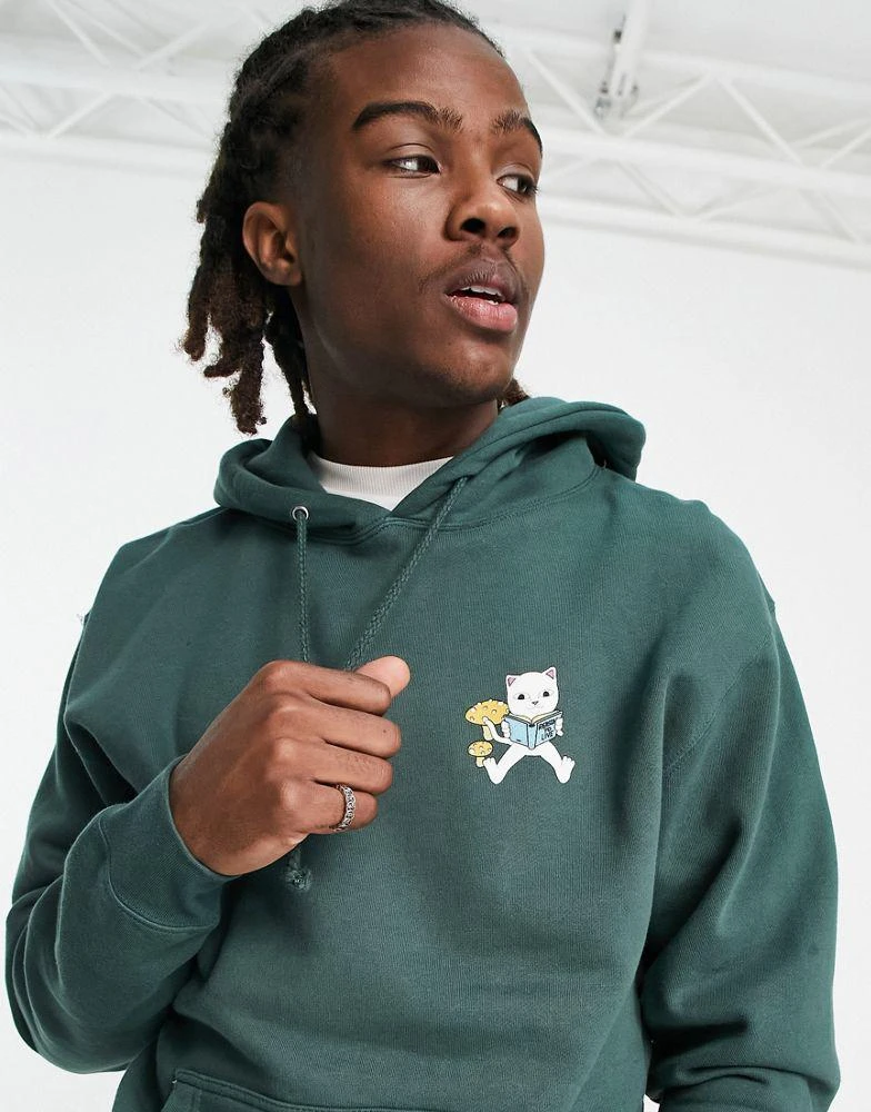商品Rip N Dip|RIPNDIP adventure club pullover hoodie in green with chest and back print,价格¥558,第1张图片