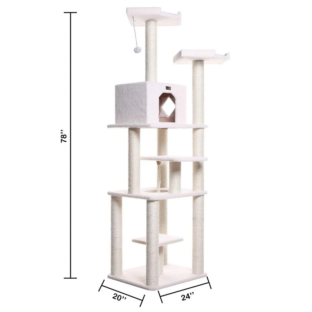 Real Wood Cat Tree, 6 Levels With Playhouse & Rope Swing 商品