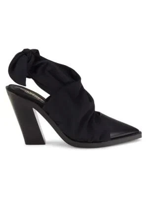 商品Burberry|Back Tie Leather Slingback Pumps,价格¥4428,第1张图片