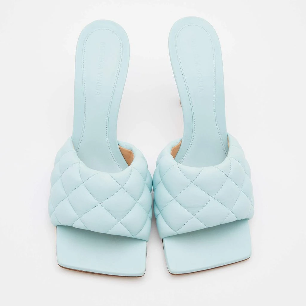 商品[二手商品] Bottega Veneta|Bottega Veneta Light Blue Quilted Leather Lido Slide Sandals Size 40.5,价格¥4470,第3张图片详细描述