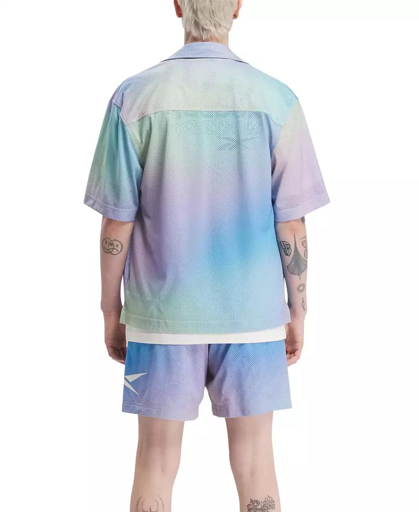 商品Reebok|Men's Classics Dopamine Snap Front Short Sleeve Mesh Shirt,价格¥170,第2张图片详细描述