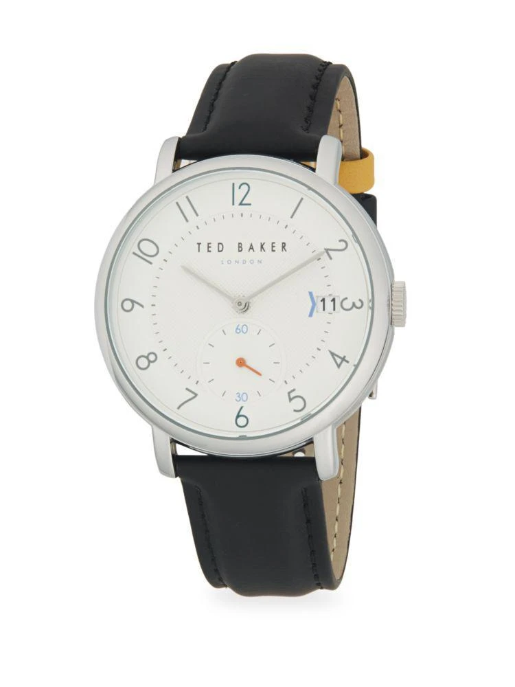 商品Ted Baker London|Round Stainless Steel & Leather-Strap Watch,价格¥544,第1张图片