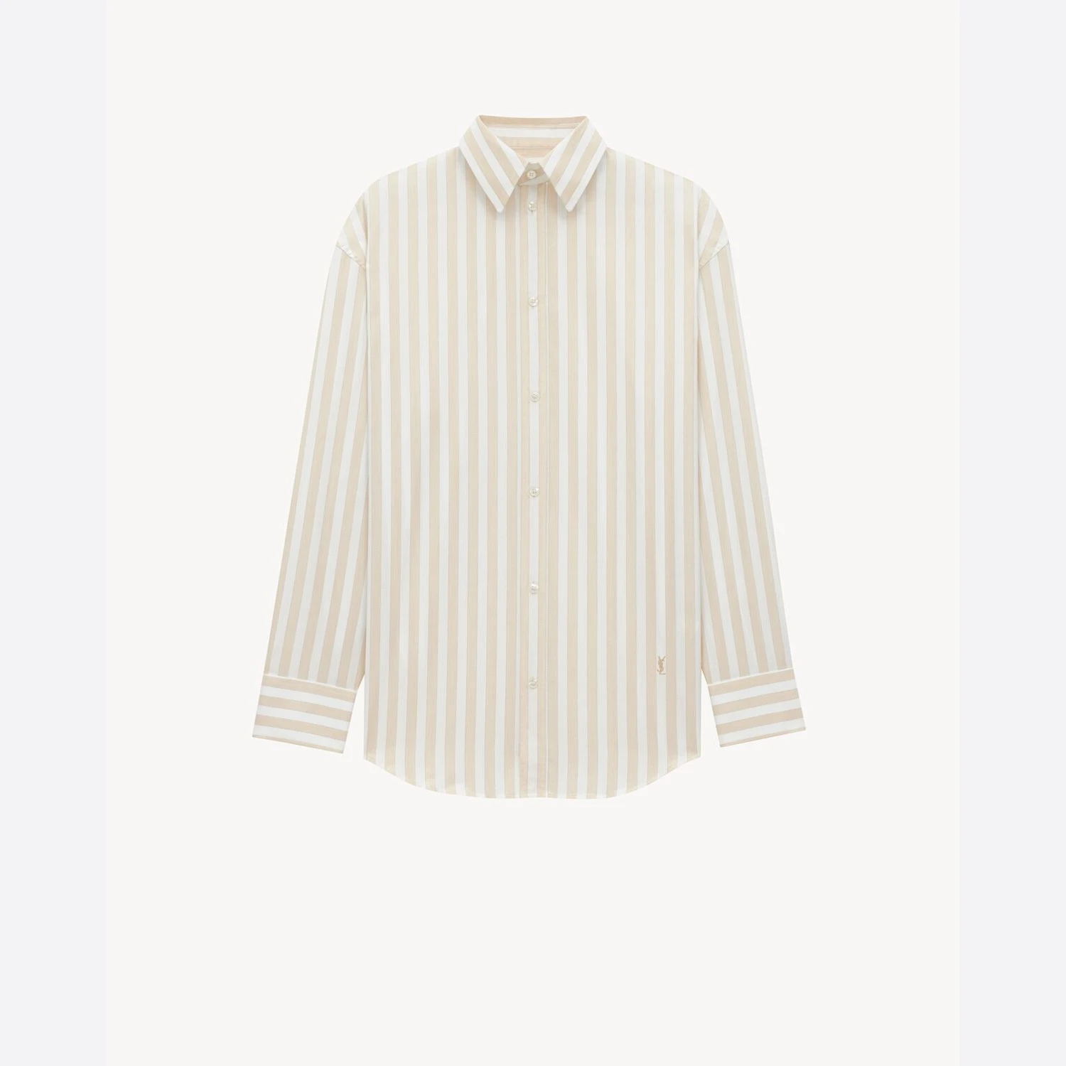 商品Yves Saint Laurent|【预售】 YSL圣罗兰 25春夏 女士 长袖衬衫 LE CASSANDRE条纹棉衬衫 835517Y7C119075,价格¥8504,第1张图片