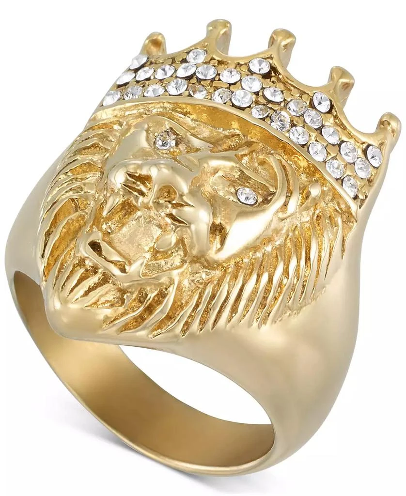 商品LEGACY for MEN by Simone I. Smith|Crystal Lion Ring in Gold-Tone Ion-Plated Stainless Steel,价格¥1146,第1张图片