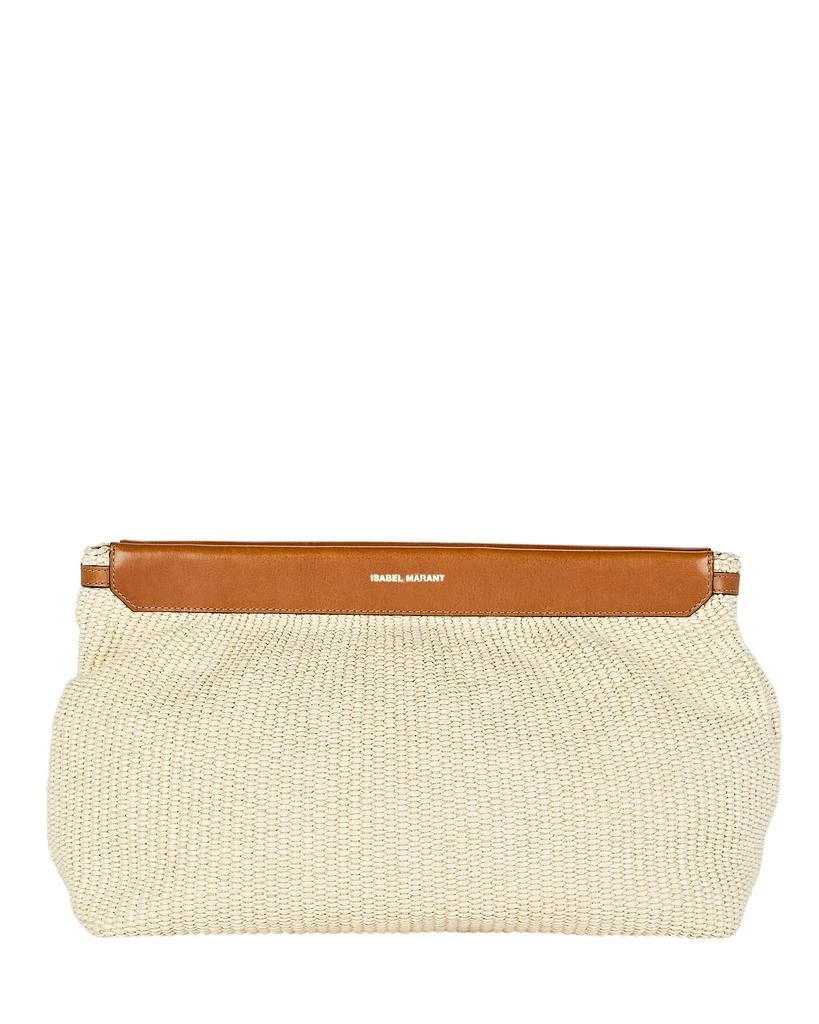 商品Isabel Marant|Isabel Marant Luz Leather-Trimmed Raffia Pouch,价格¥4688,第1张图片