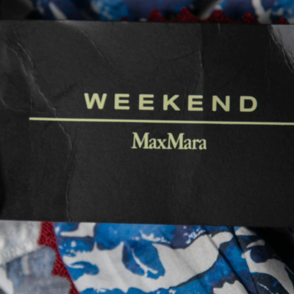 商品[二手商品] Weekend Max Mara|Weekend Max Mara Blue Floral  Printed Cotton Filato Midi Dress L,价格¥2663,第4张图片详细描述